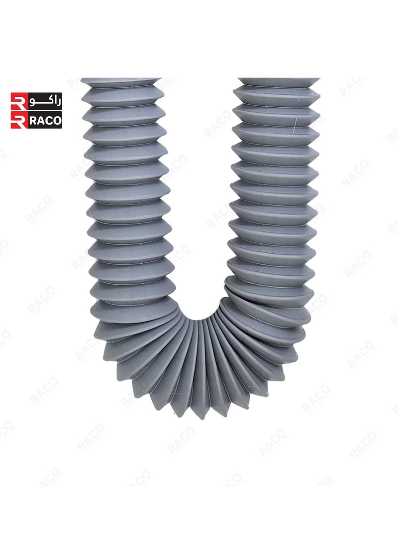 RACO Flexible Waste Pipe for Sink/Basin – Universal Fit, Extendable & Corrugated Drain Hose with Threaded Nut – Durable PVC| Anti-Clog Design |Grey|1.5 Inch|1-1/4" Adapter Included - Image 3
