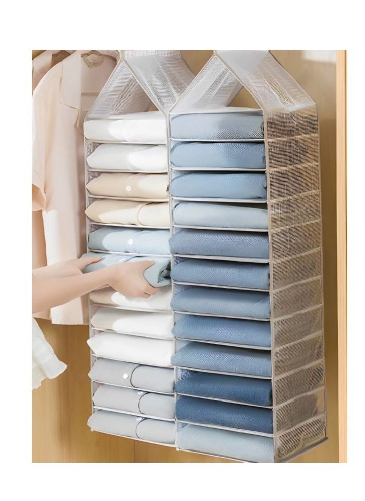 MIXDE 12-Shelf Hanging Closet Organizers And Storage Grey  - Image 3
