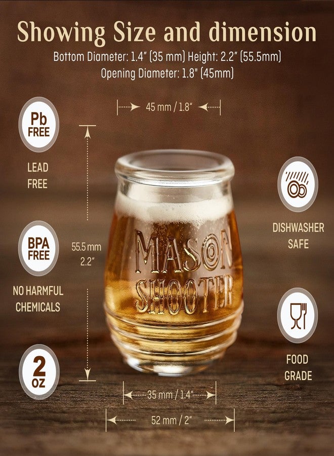 Hayley Cherie Small Mason Jars 2 oz Shot Glasses Set (8 Pack) Cute Mini Mason Jars for Fathers Day, Tequila, Whiskey, Liquor, Alcohol, Beer, Juice, Birthdays, Favors, Unique Bar Gift, Moonshine Shooter Bottles - Image 2