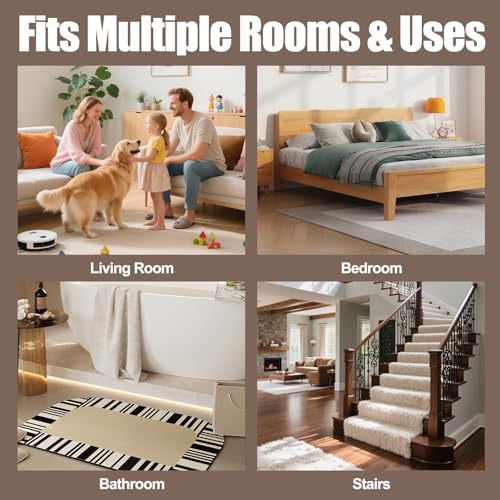 Druvian Premium Rug Grippers & Carpet Tape – 12PCS Square Anti-Slip Pads for Area Rugs, 3.9 Inch, Prevent Curling & Sliding, Ideal for Hardwood, Tile, Marble, and Laminate Floors - Image 5
