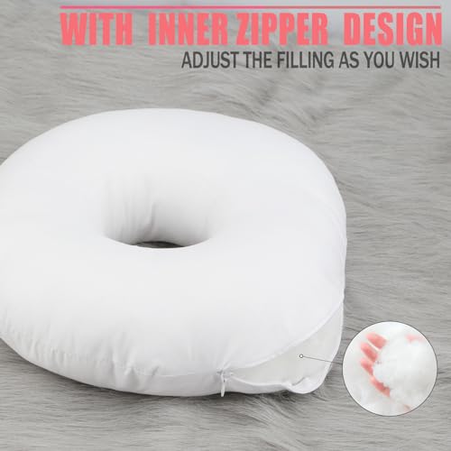 BNRendles Satin Ear Piercing Pillow Removable Cover Luxury Cnh Pillow with Ear Holes for Ear Pain Side Sleepers Washable Large Donut Pillows Head Neck Support Turquoise - Image 5
