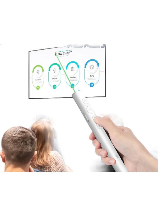 Deli Green Light Ppt Presentation Remote, Whiteboard Writing And Touch Pen, 100-Meter Wireless Magnetic Storage, Aa Battery Laser Presentation Remote, White Ma110-G - Image 2