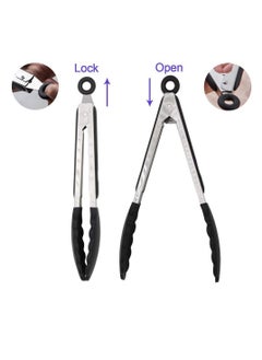 Generic Set of 2 black kitchen tongs - 30 & 23 cm  - Image 3