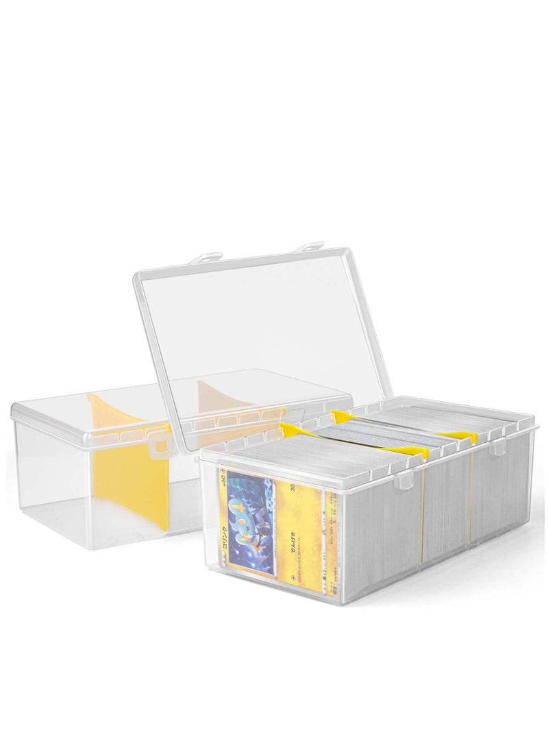 SYOSI Trading Card Storage Box, 2Pack Playing Card Deck Cases, 400 Count Large Capacity Graded Baseball Card Holder Container Sports Baseball Card Display Case for Basketball Football Hockey Gaming loader - Image 1