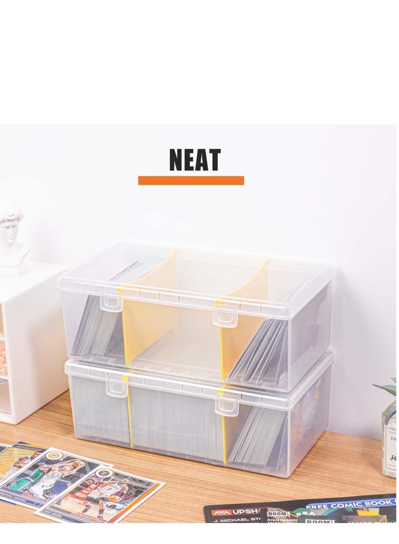 SYOSI Trading Card Storage Box, 2Pack Playing Card Deck Cases, 400 Count Large Capacity Graded Baseball Card Holder Container Sports Baseball Card Display Case for Basketball Football Hockey Gaming loader - Image 4