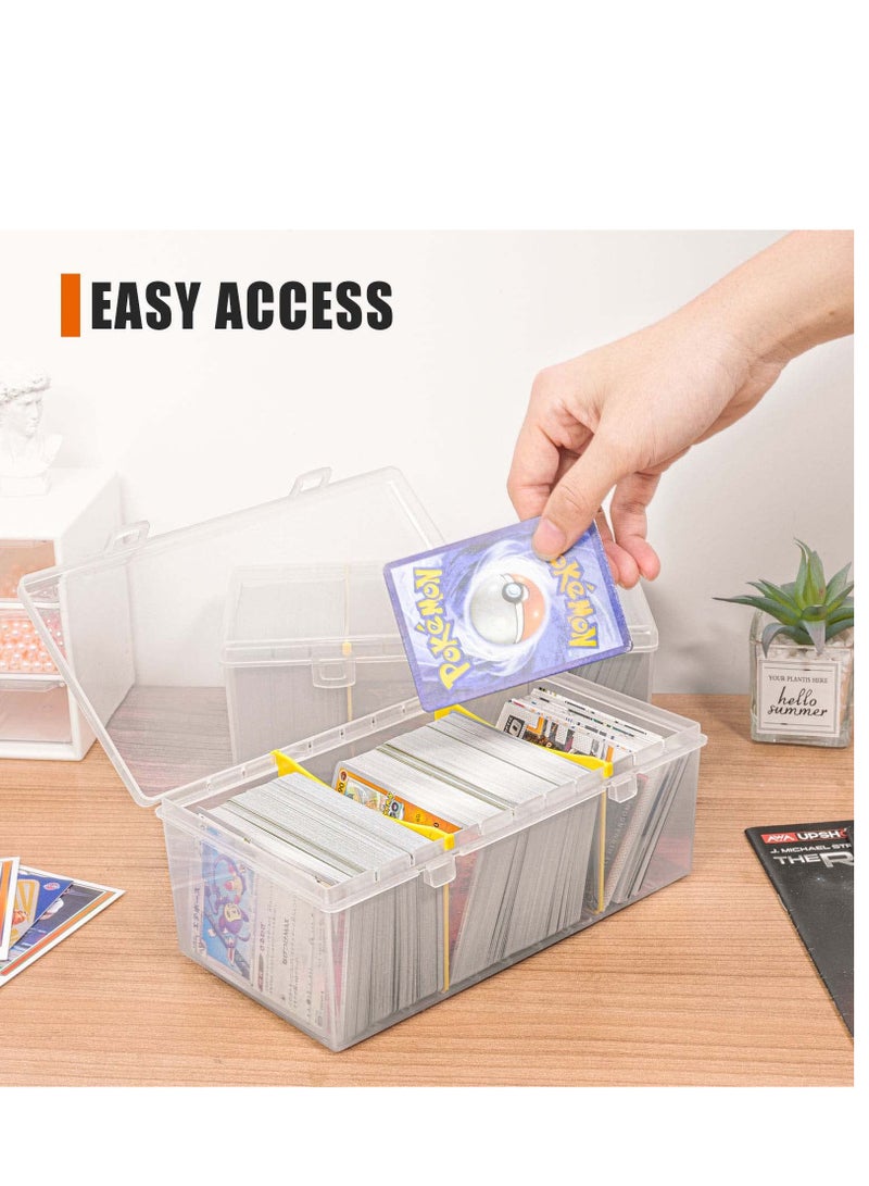 SYOSI Trading Card Storage Box, 2Pack Playing Card Deck Cases, 400 Count Large Capacity Graded Baseball Card Holder Container Sports Baseball Card Display Case for Basketball Football Hockey Gaming loader - Image 3