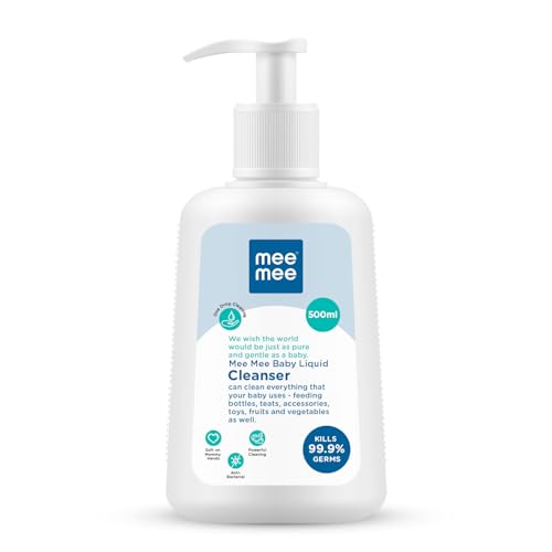 Mee Mee Baby Liquid Cleanser 500 ml, Anti-Bacterial Kills 99.9% Germs | for Bottles, Nipples, Accessories, Toys, Fruits & Vegetables | No Alcohol, Dermatologically Tested - Image 1