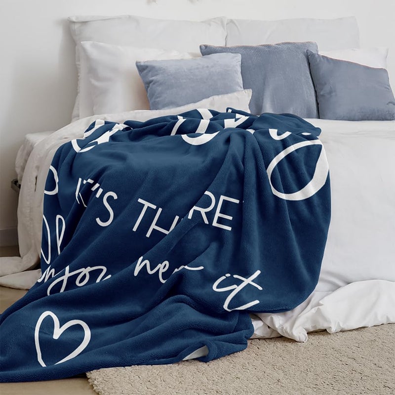 Pubrave Get Well Gifts for Women/Men, Inspirational/Sympathy/Thinking of You/Cheer Up/Feel Better Gifts for Women/Men, Healing Blanket Dark Blue 60x50in - Image 5