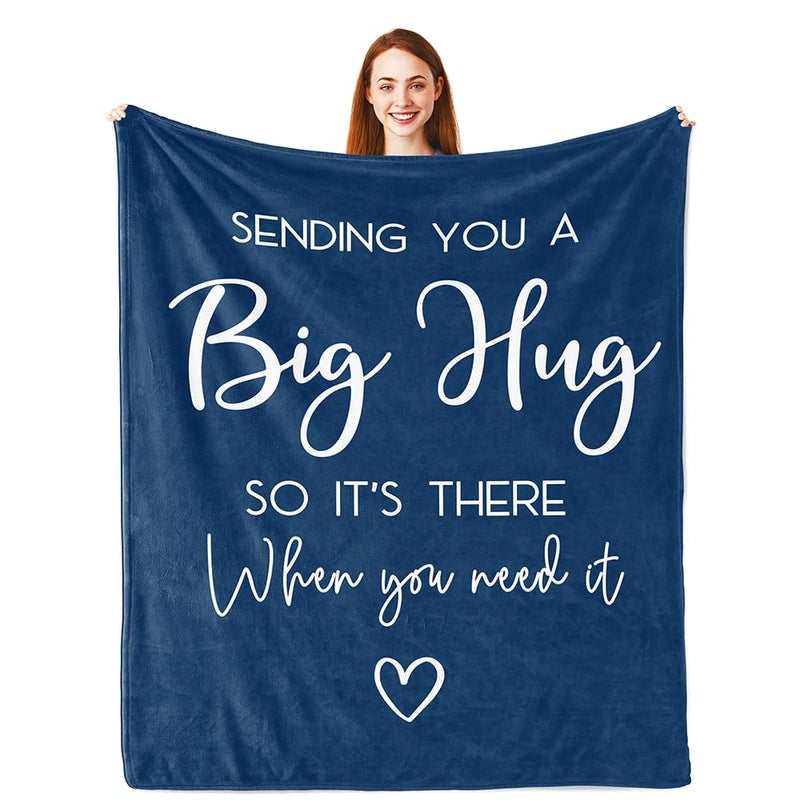 Pubrave Get Well Gifts for Women/Men, Inspirational/Sympathy/Thinking of You/Cheer Up/Feel Better Gifts for Women/Men, Healing Blanket Dark Blue 60x50in - Image 1