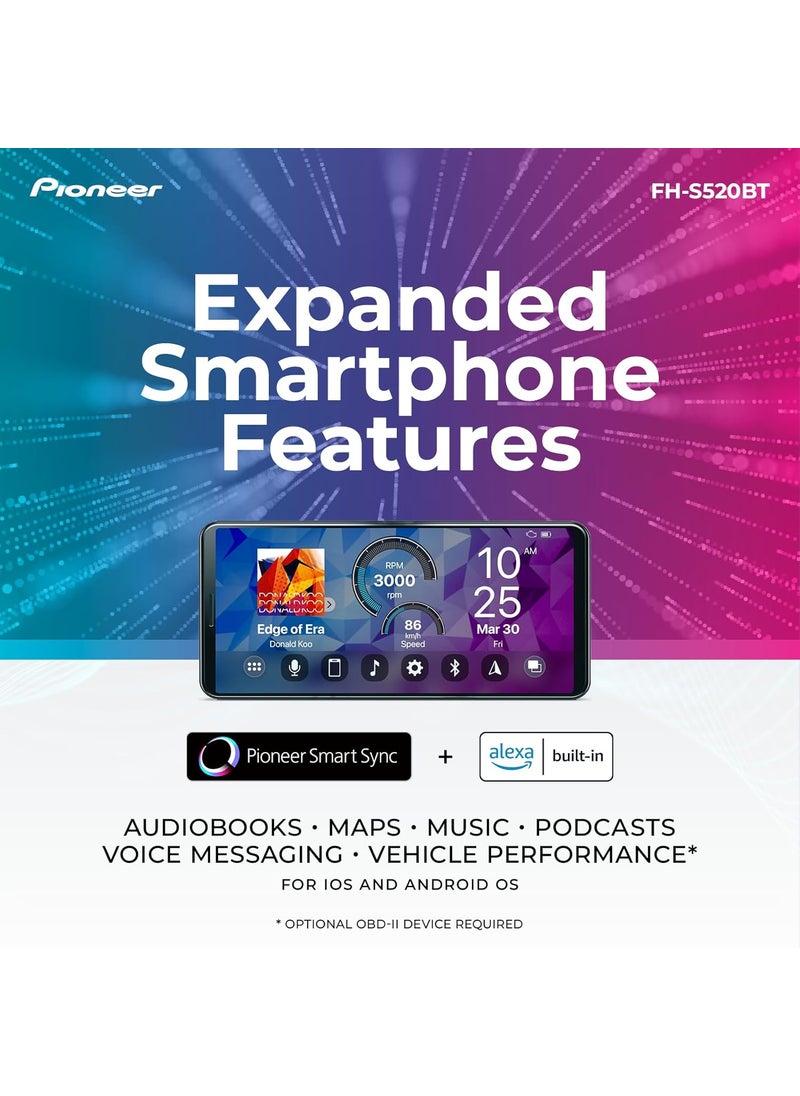 Pioneer Pioneer FHS520BT Audio CD Receiver and Bluetooth Car Stereo  Double Din Amazon Alexa and Enhanced Audio Functions  - Image 4