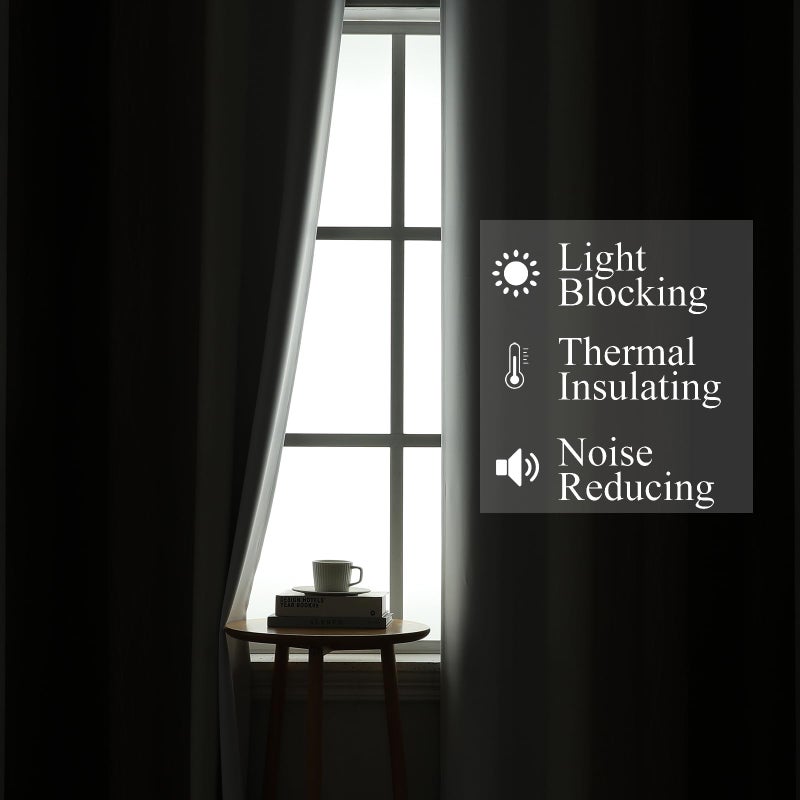 Estelar Textiler Brown and Greyish White Gradient Blackout Curtains for Bedroom  Thermal Insulated Ombre Blackout Drapes  Full Light Blocking Energy Saving Curtains for Living Room 52Wx96L 2 Panels - Image 3