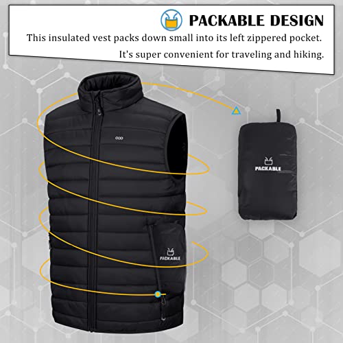 33,000ft Men's Lightweight Packable Insulated Puffer Vest Outerwear, Warm Winter Sleeveless Jacket for Golf Running - Image 5