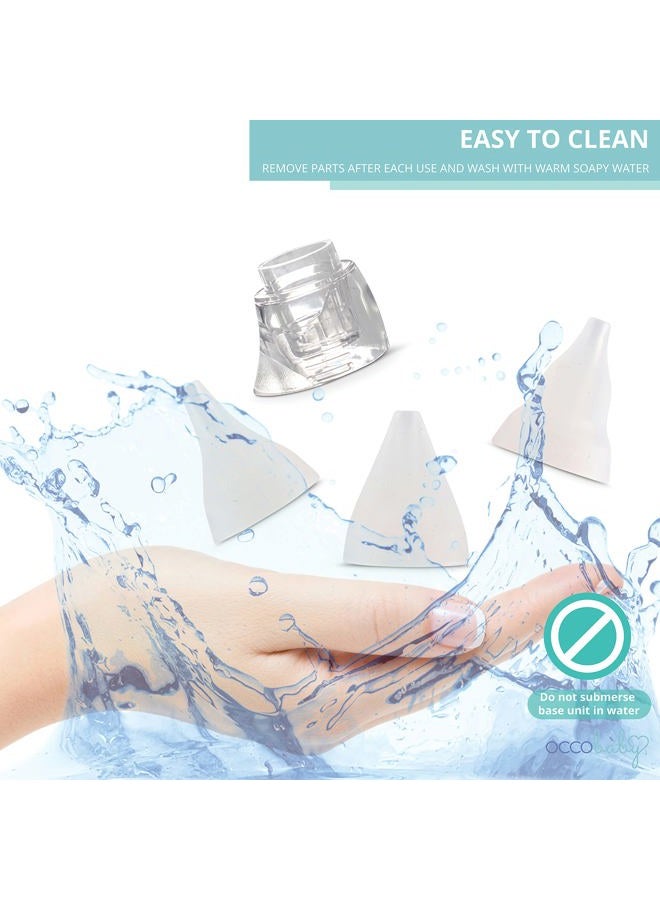 OCCObaby Baby Nasal Aspirator - 2 PK Baby Nose Suction Kit- Battery Operated Baby Nose Cleaner and Manual Baby Nose Sucker for Newborns, Infants and Toddlers - Congestion Relief for Babies - Image 4