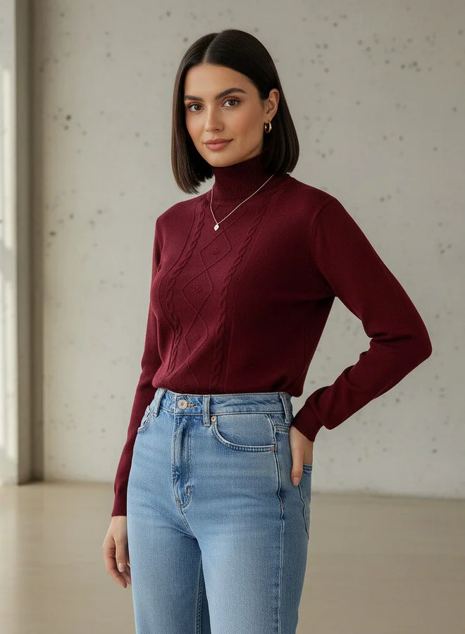 تواكستريمز 2Xtremz Textured High Neck Tricot Sweater