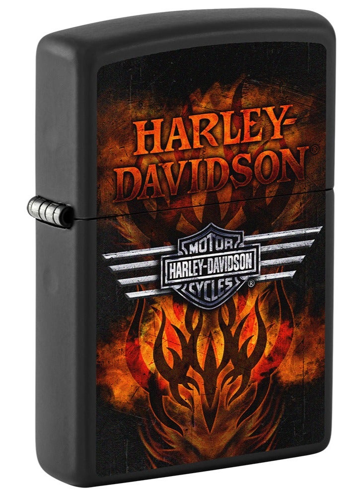 Zippo ولاعة زيبو CI407105 218 هارلي ديفيدسون سوداء غير لامعة مقاومة للرياح - Image 1