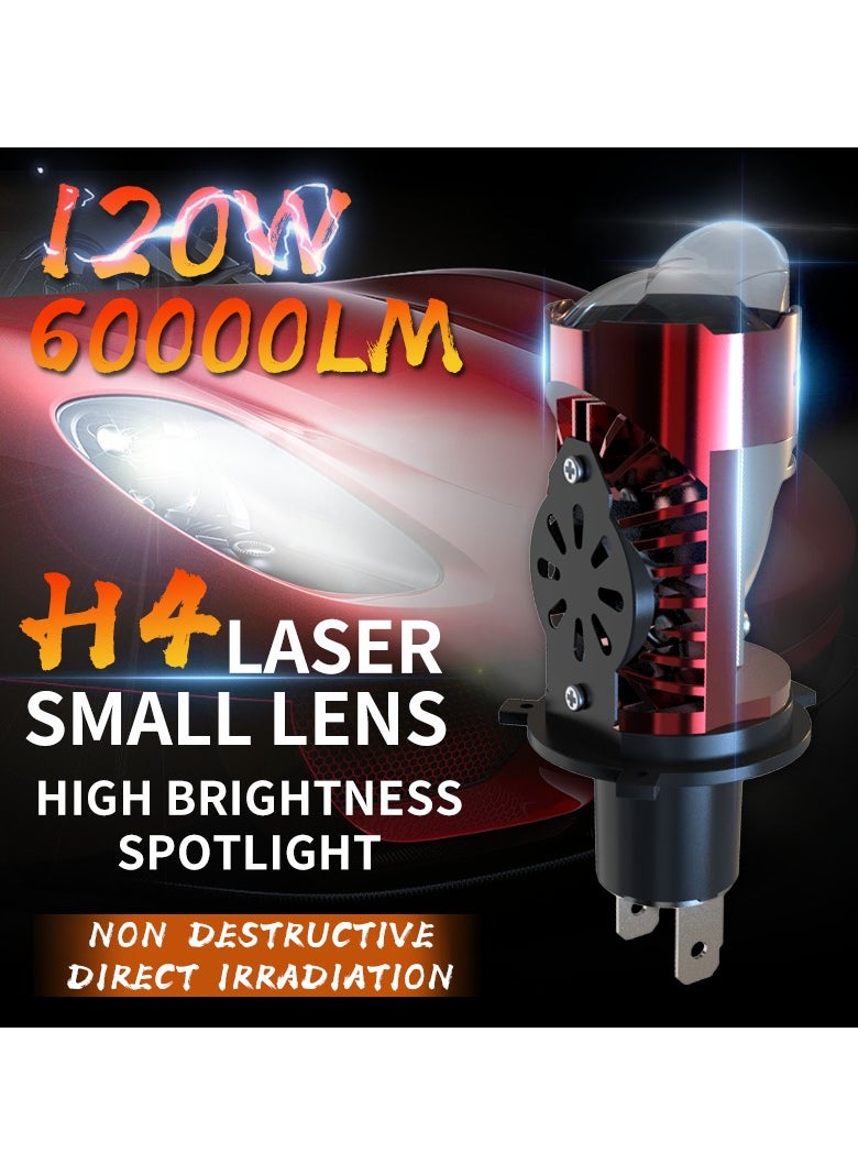 Generic A5 high-power 50W dual light H4 small lens integrated high and low distance ultra bright motorcycle light directly inserted into car LED headlights  - Image 1