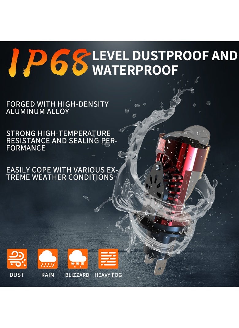 Generic - A5 high-power 50W dual light H4 small lens integrated high and low distance ultra bright motorcycle light directly inserted into car LED headlights - Image 1