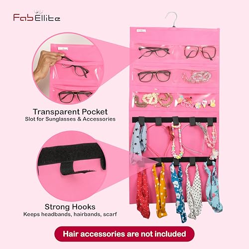 FAB ELLITE Hair Bows Holder Wall Hanging | Large Capacity Soft Felt Organizer for Baby Hairbands & Clips | Girls’ Hair Accessories Storage Rack | Decorative Kids Room Display - Image 5
