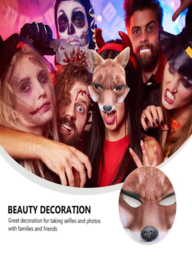 Amosfun Fox Mask Halloween Costume Accessory EVA Mask Party Cosplay Favors Yellow - Image 4