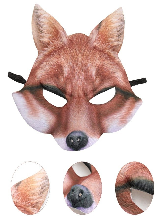 Amosfun Fox Mask Halloween Costume Accessory EVA Mask Party Cosplay Favors Yellow - Image 2