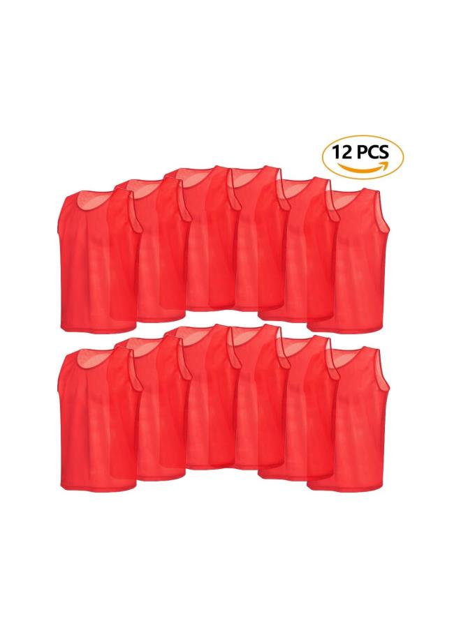 12 Pack Mesh Sports Training Bibs Breathable Adults Football Training Jerseys Bibs for Soccer, Basketball, Volleyball and Other Team Games - Image 2