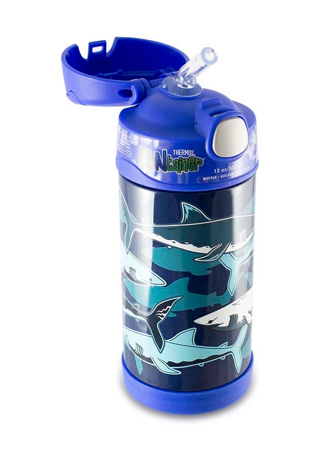 THERMOS زجاجة ترطيب معزولة بالفراغ من الفولاذ المقاوم للصدأ مع غطاء مانع للتسرب وقشة سهلة الشرب - 355 مل سمك القرش - Image 5