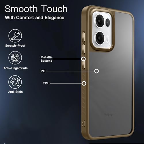 KARWAN®️ Shockproof Back Case Cover for Oppo Reno 13 Pro | Camera Protection Bump |Shockproof Back Case Cover for Oppo Reno 13 Pro - Brown - Image 4