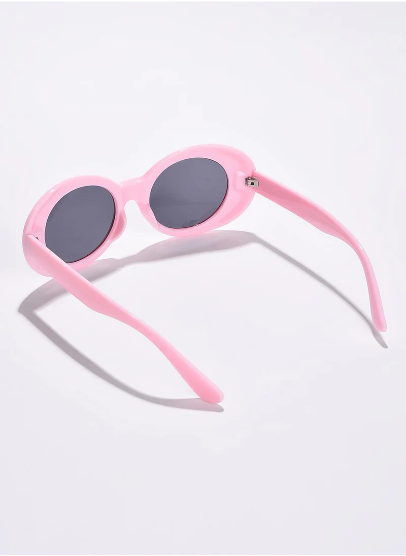 Haute Sauce Black Lens Pink Oval Sunglasses