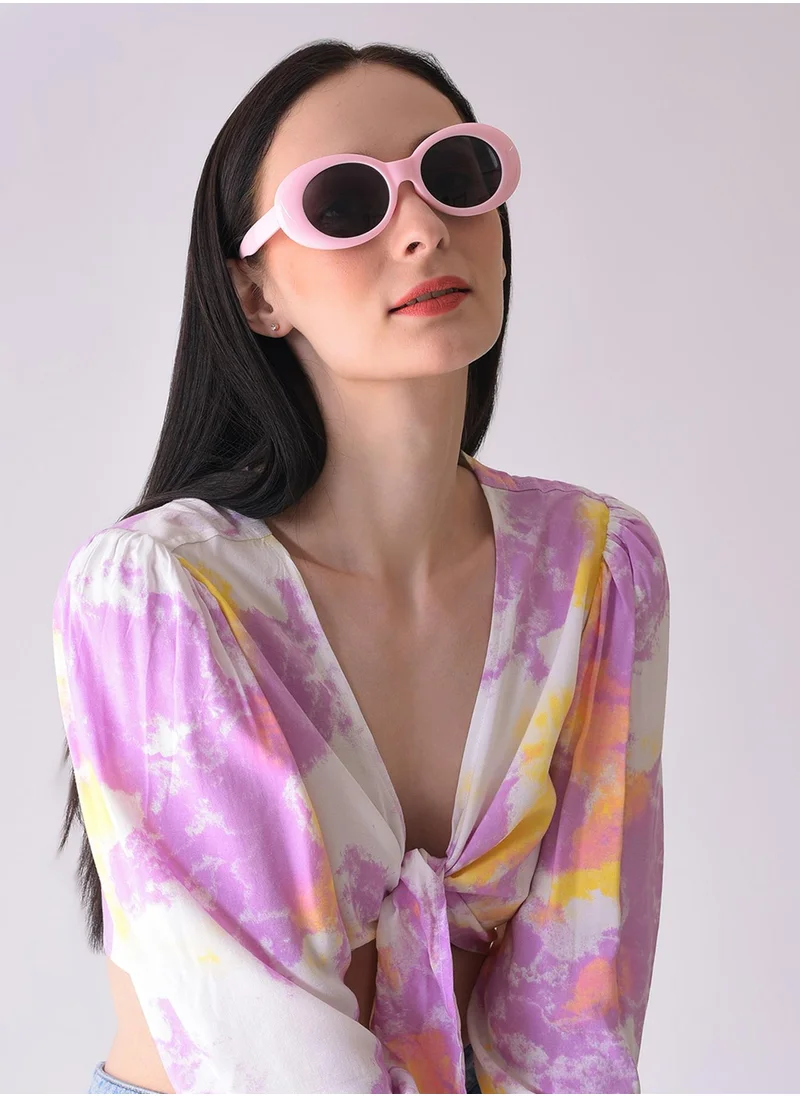 Haute Sauce Black Lens Pink Oval Sunglasses
