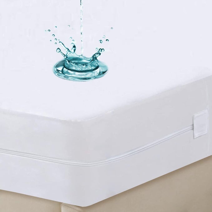 CALIFORNIA KING WATERPROOF ZIPPERED MATTRESS ENCASEMENT BREATHABLE NOISELESS MACHINEWASHABLE ZIPPED MATTRESS COVER FITTING 7 15 DEEP MATTRESS
