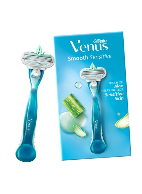 Gillette Venus Smooth Sensitive Hair Removal Razor for Women with Aloe Vera, 1 Pc