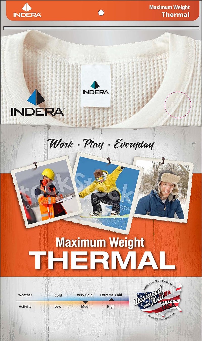 Indera Men's Maximum Weight Thermals Underwear Crew Top - Image 2