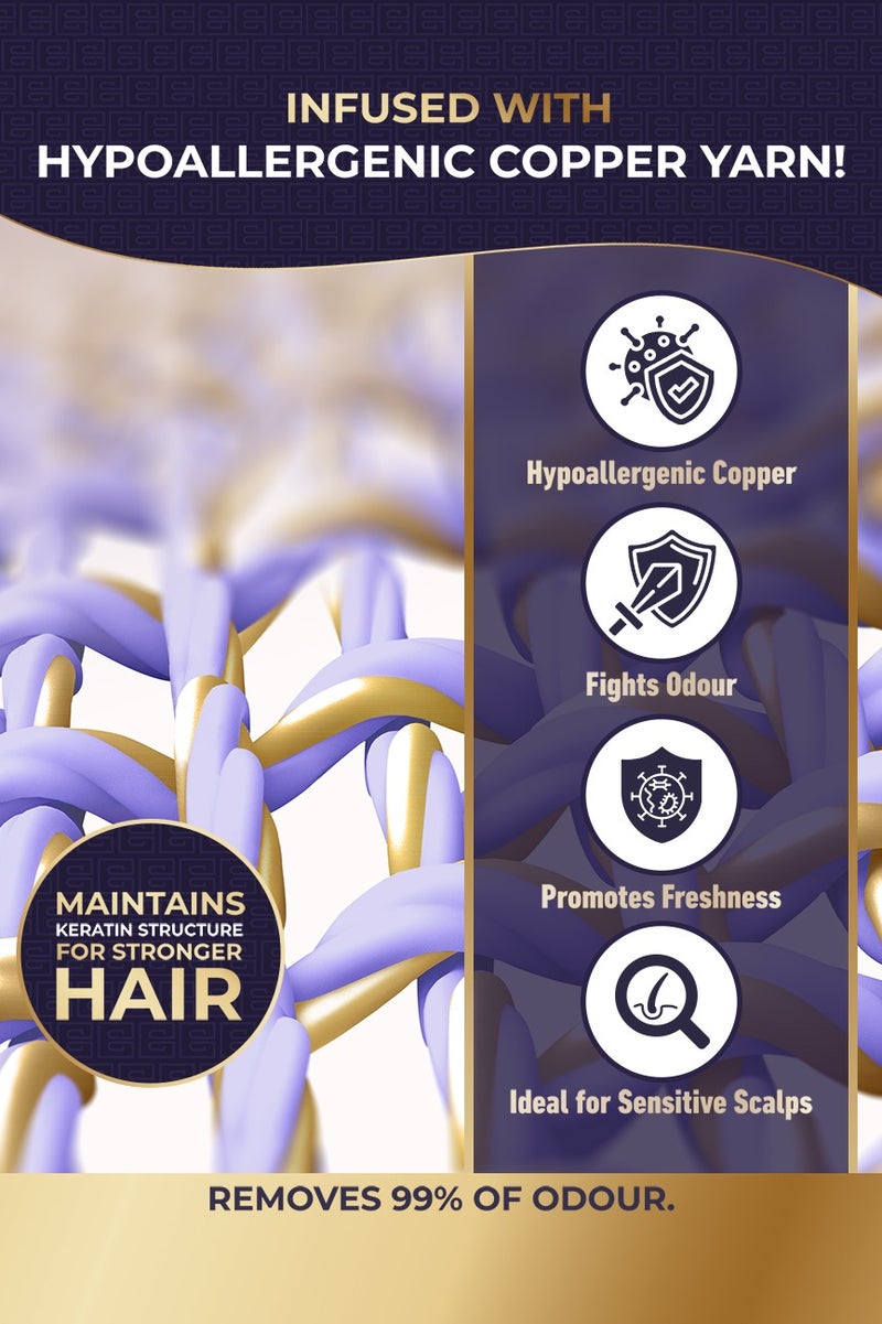 BEAUXSOI BEAUXSOI Copper Infused Hair Towel Wrap Quick Hair-Drying Absorbent Microfiber Towel, Bathrobe Hat, Magic Hair Drying Towel with Luxury Button Design, Anti Frizz, Quick Dry Towel (Serenity Mauve) - Image 2