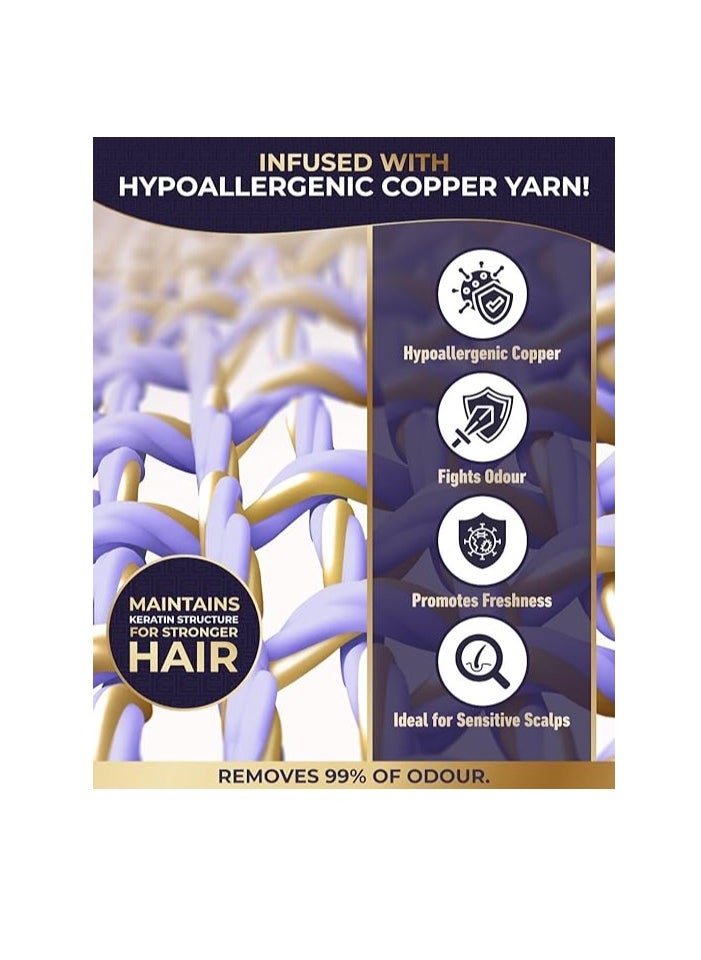 BEAUXSOI - BEAUXSOI Copper Infused Hair Towel Wrap Quick Hair-Drying Absorbent Microfiber Towel, Bathrobe Hat, Magic Hair Drying Towel with Luxury Button Design, Anti Frizz, Quick Dry Towel (Serenity Mauve) - Image 1