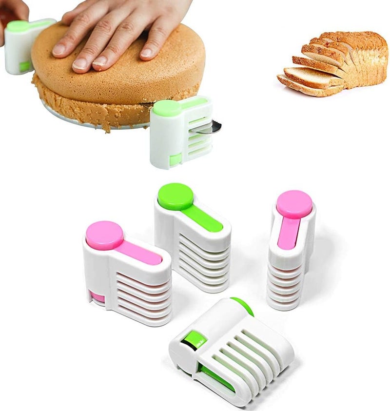 comfrt 2 Set 5 Layers DIY Cake Bread Cutter Leveler Slicer,Adjustable Cutting Fixator Guide Tools DIY Cake Decorating Tools For Kitchen Bakeware Pastry Kitchen Accessories Durable - Image 1