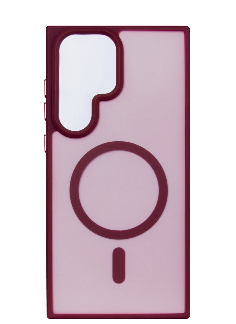ELLAGECASE - Burgundy Stylish Case for Samsung Galaxy S24 Ultra, Solid Camera Protection, Shockproof, Enhanced Protection, Compatible with MagSafe and Wireless Charging - Image 1