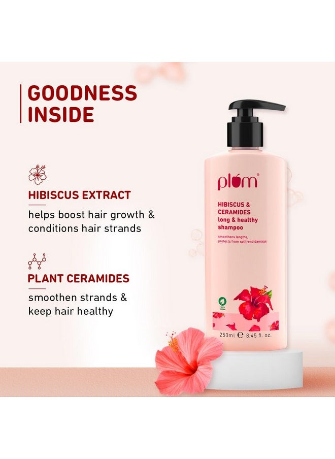 Plum - Hibiscus & Ceramides Shampoo | For Silky, Smooth, Long Hair & Split End Repair | Shampoo For Women And Men | 250Ml - Image 1
