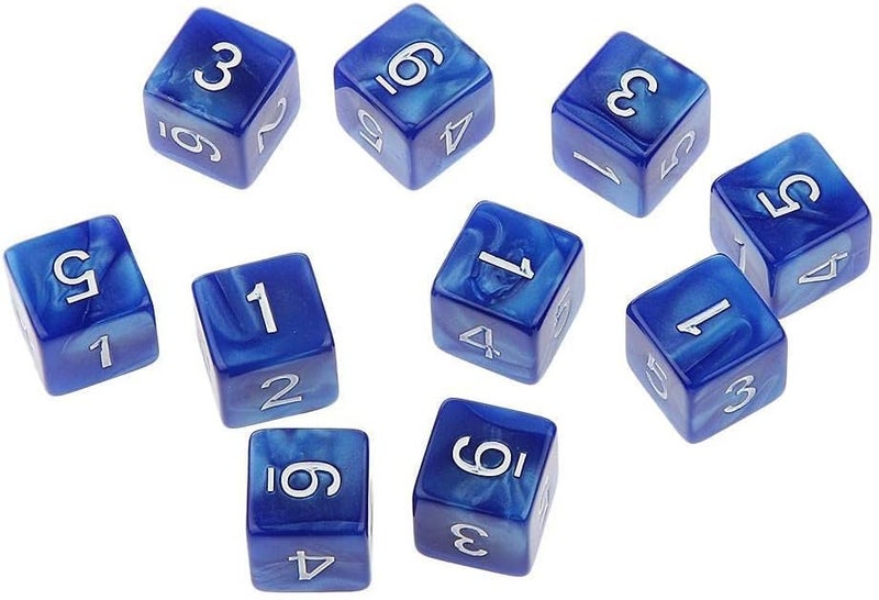 klarako Set of 20 16mm Acrylic D6 Six sided Dice  Green and Blue, 16mm - Image 3