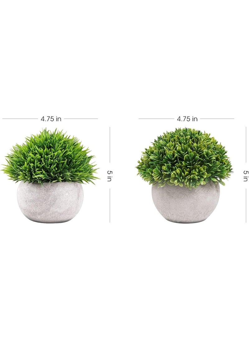 ALAMAREQ 2 Pots Artificial Plants Small Faux Plants Mini Fake Plants in Pots Cute Artificial Greenery for Home Bedroom Indoor Office Bathroom Farmhouse Room Coffee Table Decor Sharp Leaf - Image 3