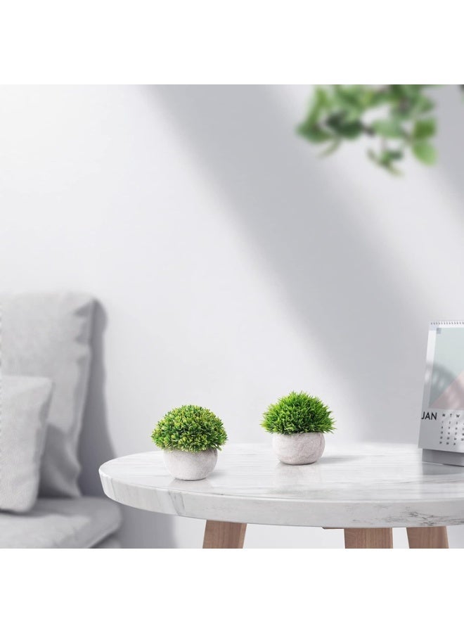 ALAMAREQ 2 Pots Artificial Plants Small Faux Plants Mini Fake Plants in Pots Cute Artificial Greenery for Home Bedroom Indoor Office Bathroom Farmhouse Room Coffee Table Decor Sharp Leaf - Image 4