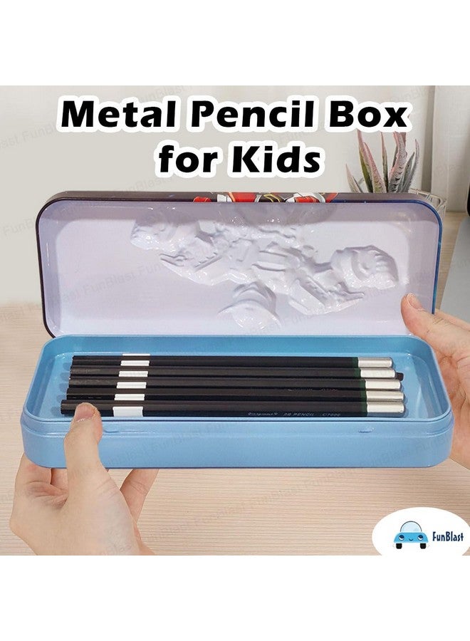 FunBlast Metal Pencil Box For Kids Double Layer Pencil Box For Boys, Geometry Box, Birthday Return Gifts For Kids, Pencil Case Random Color (Multicolor) - Image 5