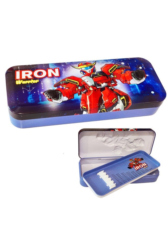FunBlast Metal Pencil Box For Kids Double Layer Pencil Box For Boys, Geometry Box, Birthday Return Gifts For Kids, Pencil Case Random Color (Multicolor) - Image 1