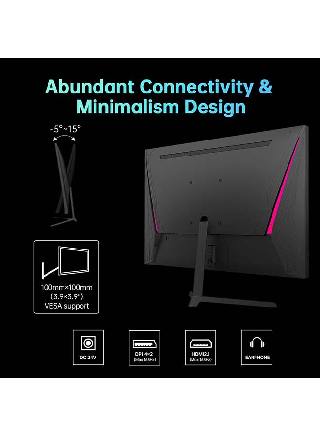 24 inch Monitor, Fast IPS 1080p 144Hz 165Hz 1ms, 125.25% sRGB, HDR, Borderless Gaming Monitor PC Monitor, FreeSync Premium & G-Sync, HDMI 2.0x2, DP1.4x2, Vesa Support, Eye Care for Gamers
