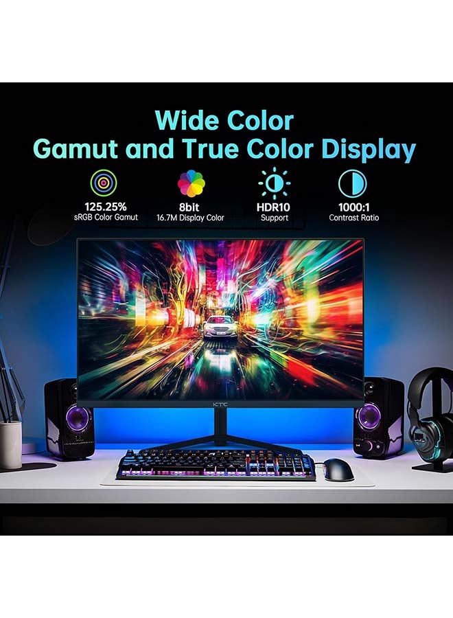 24 inch Monitor, Fast IPS 1080p 144Hz 165Hz 1ms, 125.25% sRGB, HDR, Borderless Gaming Monitor PC Monitor, FreeSync Premium & G-Sync, HDMI 2.0x2, DP1.4x2, Vesa Support, Eye Care for Gamers
