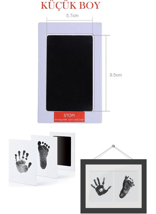 Baby Hand Footprint Memory Set Ink Non-Contact Printing Kit Non-Toxic Newborn Compatible - Small Size
