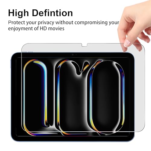 Juvraixo Privacy Screen Protector for iPad Pro 11 Inch M5/M4 (2025/2024) 9H Tempered Glass [Face ID & Apple Pencil Compatible] Case Friendly HD Clear - Image 5