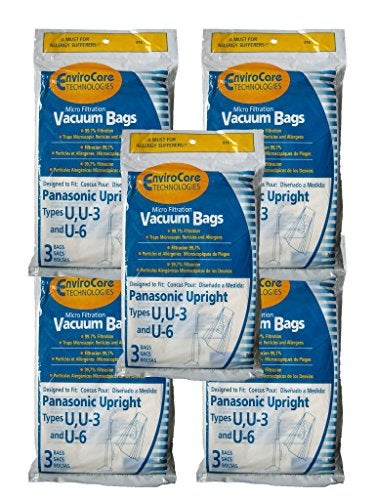 Envirocare Replacement Vacuum Bags Made to Fit Panasonic U, U-3 & U-6 Upright Vacuum Cleaner Bags,15 Pack - Image 4