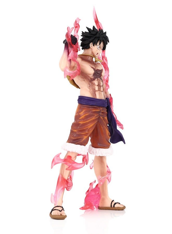 شخصية أنيمي قطعة واحدة لوفي، شخصية عمل لوفي مع تأثير الكرز المتدفق، تمثال نموذج شخصية PVC ممتاز، لعبة شخصية سوبر أنمي لديكورات سطح المكتب/المقتنيات، 12.5 × 24 سم - Image 3