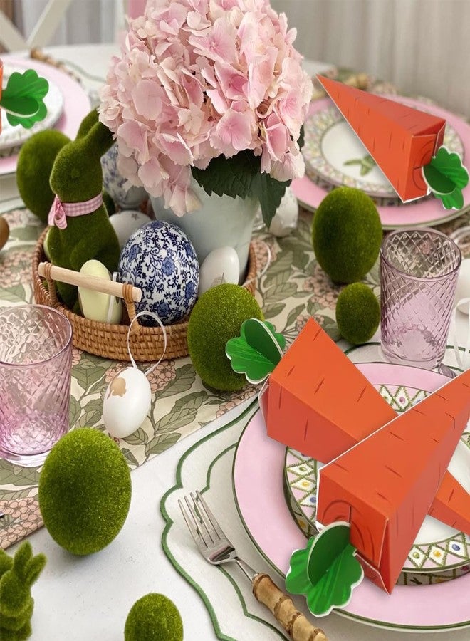 AUOCATTAIL 20 Pcs Easter Carrot Treat Boxes 3D Carrot Shaped Cookie Candy Chocolate Basket Cardboard Box Gift Container Party Favor Bags for Easter Spring Themed Birthday Party Sweet Decoration - Image 4