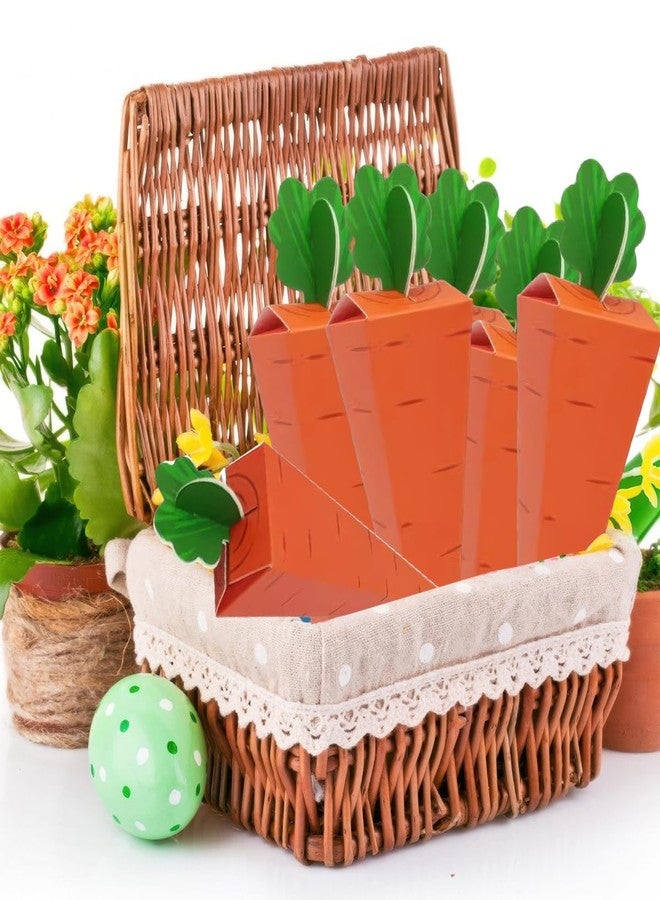 AUOCATTAIL 20 Pcs Easter Carrot Treat Boxes 3D Carrot Shaped Cookie Candy Chocolate Basket Cardboard Box Gift Container Party Favor Bags for Easter Spring Themed Birthday Party Sweet Decoration - Image 3